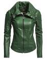 Green Women s Leather Jackets - ShopStyle