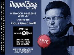 Am Mittwoch, dem 6.02.2013, war <b>Klaus Geschwill</b> zu Gast bei &quot;DoppelPass on <b>...</b> - doppelpass-on-air_studiogast-klaus-geschwill_2