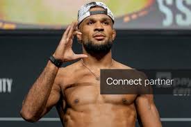 Licensable picture: Christian Leroy Duncan stands on stage during the ceremonial weigh-in for UFC Fight Night at Paycom Center in Oklahoma City on