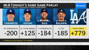 MLB Tonight FanDuel same-game parlay preview for Dodgers versus Braves