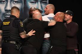 Sean Strickland hits out at ‘coward’ Khamzat Chimaev after kick is thrown during first face-off