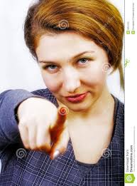 One woman pointing forward with her finger - one-woman-pointing-forward-her-finger-9954752
