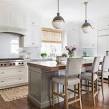 Kitchen with butcher block island