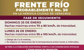 Alerta Gris por el Frente Frío 30 en la ciudad de Veracruz