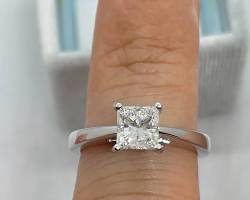 Image of Princess cut diamond solitaire ring