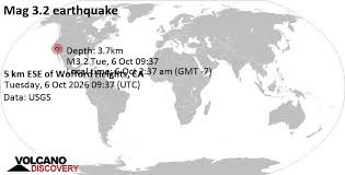 Terremoto leve mag. 3.1 - 14 km al este de Alta Sierra, Condado de Kern County, California, Estados Unidos, Tuesday 6 Oct 2026 a las 02:37 (GMT -7)