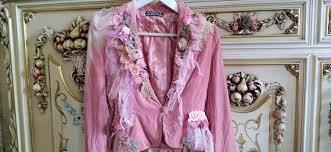 PURE Silk Rose Pink Jacket Hand Made Roses Netting Tulle Quipure Lace Vintage Brooches Size Small - Etsy