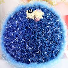 Image result for karangan bunga mawar biru