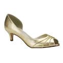 Gold low heel shoes