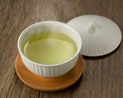 Japanese Konacha Mecha sushi tea powder and cup, do AI tạo