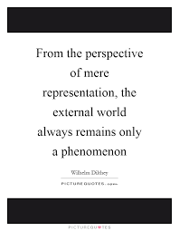 From the perspective of mere representation, the external world... via Relatably.com