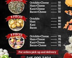 menu board with takoyaki pricesの画像