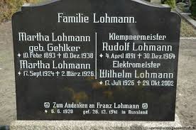 Grab von Franz Lohmann (06.06.1920-26.12.1941), Friedhof ... - xf024