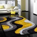 Yellow black and gray area rugs