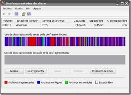 Resultado de imagen para desfragmentacion del disco duro