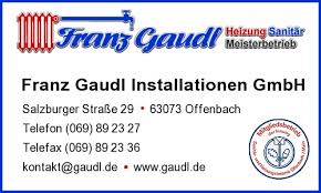 Firma Franz Gaudl Installationen GmbH in Offenbach am Main ... - 1003845