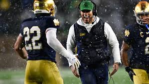 Notre Dame football team celebrating their success