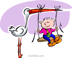 Resultado de imagem para cegonha com bebe no bico