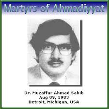 Dr. Muzzafar Ahmad Sahib was martyred on August 08, 1983 at Detroit, Michigan USA. - muzzafar_ahmad_usa