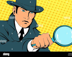 Image of person wearing a detective hat and holding a magnifying glass