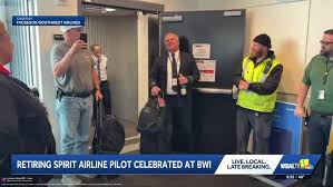 Southwest honors retiring Spirit pilot at BWI-Marshall amid airline shutdown