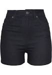 Jeansshorts Hög Midja Raw Blue Denim - Urban Classics