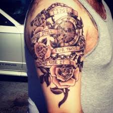 Time Stands Still for Those Who Use It Tattoo, Roses, Clock, Black ... via Relatably.com