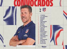 Lista de convocados para el partido de vuelta ante el Tottenham