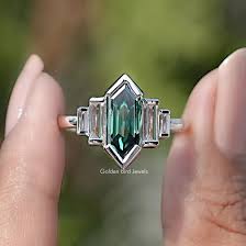 Elongated Hexagon Cut Five Stone Ring