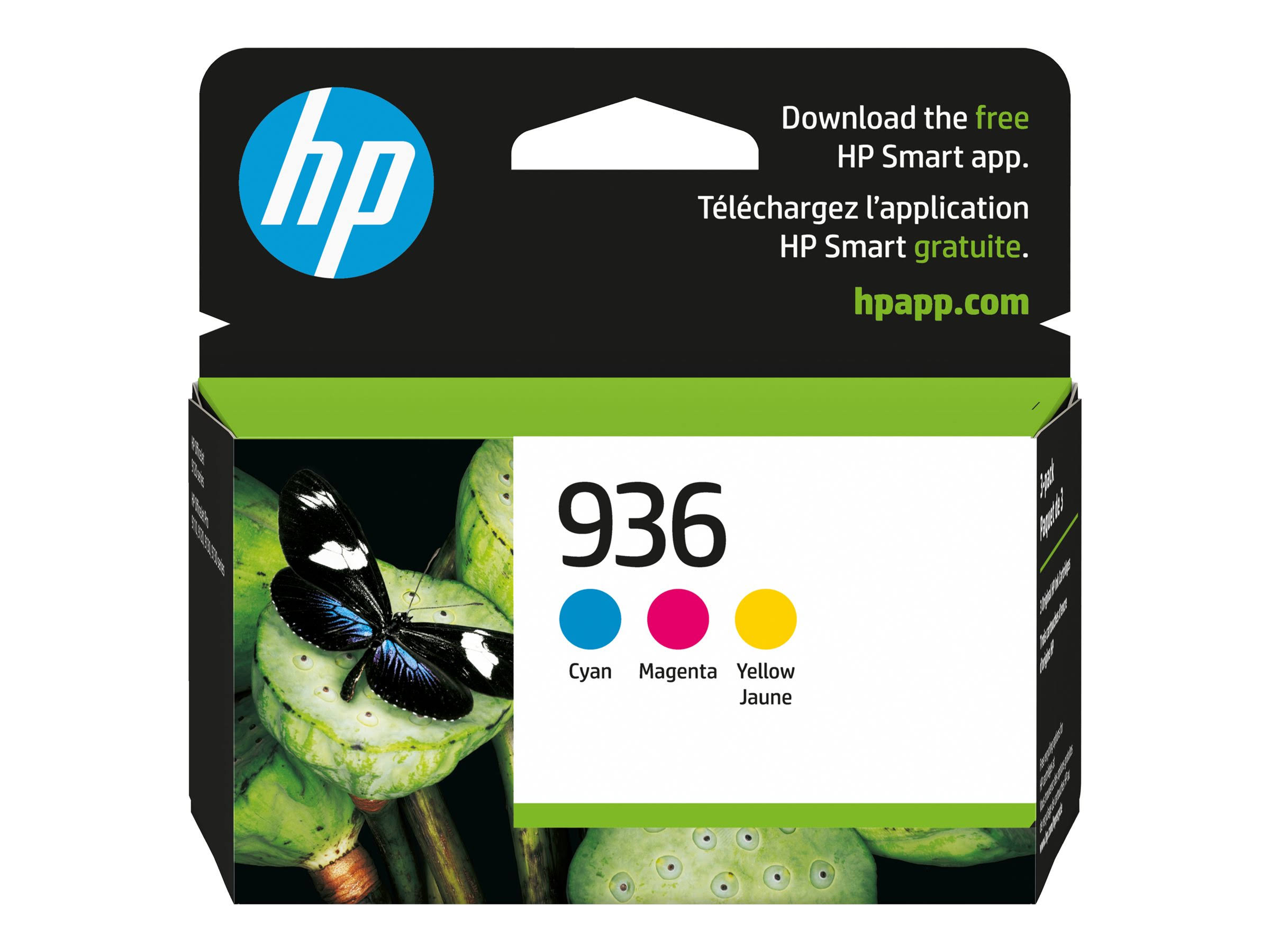 HP 3-Pack 936 Cyan/Magenta/Yellow Original Ink Cartridge 6c3z3ln