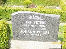 Grab von Tini Peters (geb. Mennenga) (05.11.1924-25.07.1979 ...