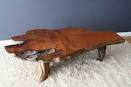 Redwood slab coffee table