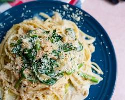 ツナとほうれん草のクリームパスタ