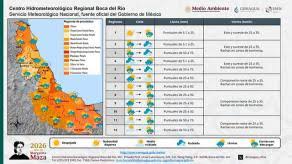 Aumento de lluvias en Veracruz este jueves; sobre todo en zonas montañosas y sur