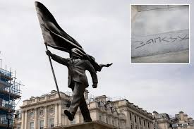 Is this a new Banksy? Statue with mysterious artist's mark appears in London