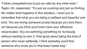 Taylor Swift on unrequited love | Quotes | Pinterest | Unrequited ... via Relatably.com