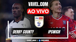 Derby County x Ipswich AO VIVO, jogo em tempo real pela EFL Championship