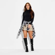 Women's Slim Fit Long Sleeve Mock Turtleneck T-Shirt - Wild Fable™ Black XL : Target