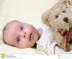 Newborn baby girl with teddy-bear - newborn-baby-girl-teddy-bear-18267544