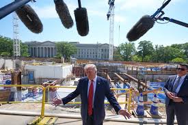 Trump shows off White House ballroom construction as funding stalls in Congress