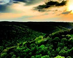 Northwest Arkansas spring scenery green hills Ozark Mountains, AI generated