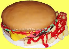 Résultat de recherche d'images pour "cheeseburger that looks like cake"