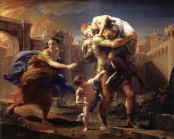 Image of Aeneid Book 2 classical art Trojan Horse Laocoön Death of Priam Aeneas flees Troy