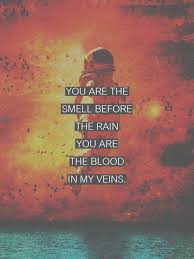 You are the smell before the rain, you are the blood in my veins ... via Relatably.com