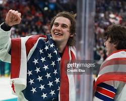 USA Olympic athlete celebrating with American flag and medal symbols, AI 생성