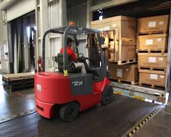 Image of Forklift Loading Trailer