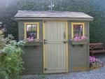 Painted garden shed
