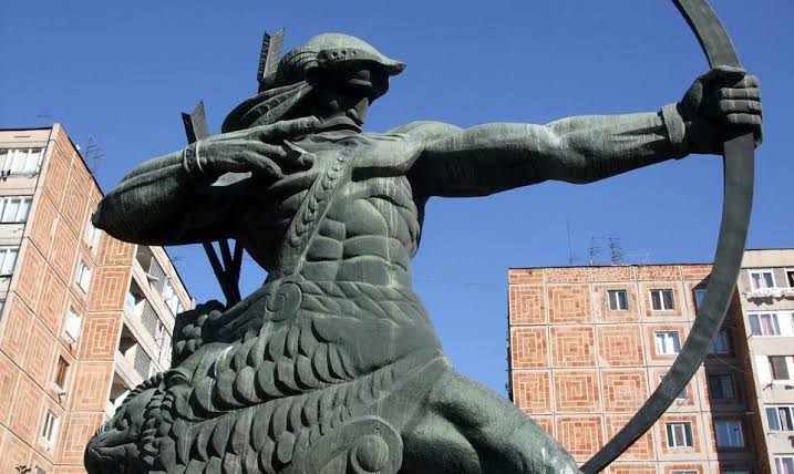 The Statue Of Hayk Nahapet in Yerevan - Cultural Heritage Monument Of  Armenia