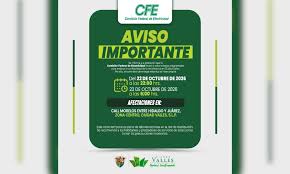 Anuncian suspensión de luz en Ciudad Valles