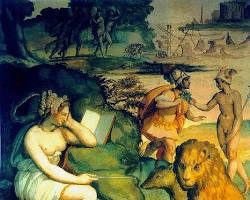 Image of Odyssey Book 10 classical art Odysseus and Circe Pigs